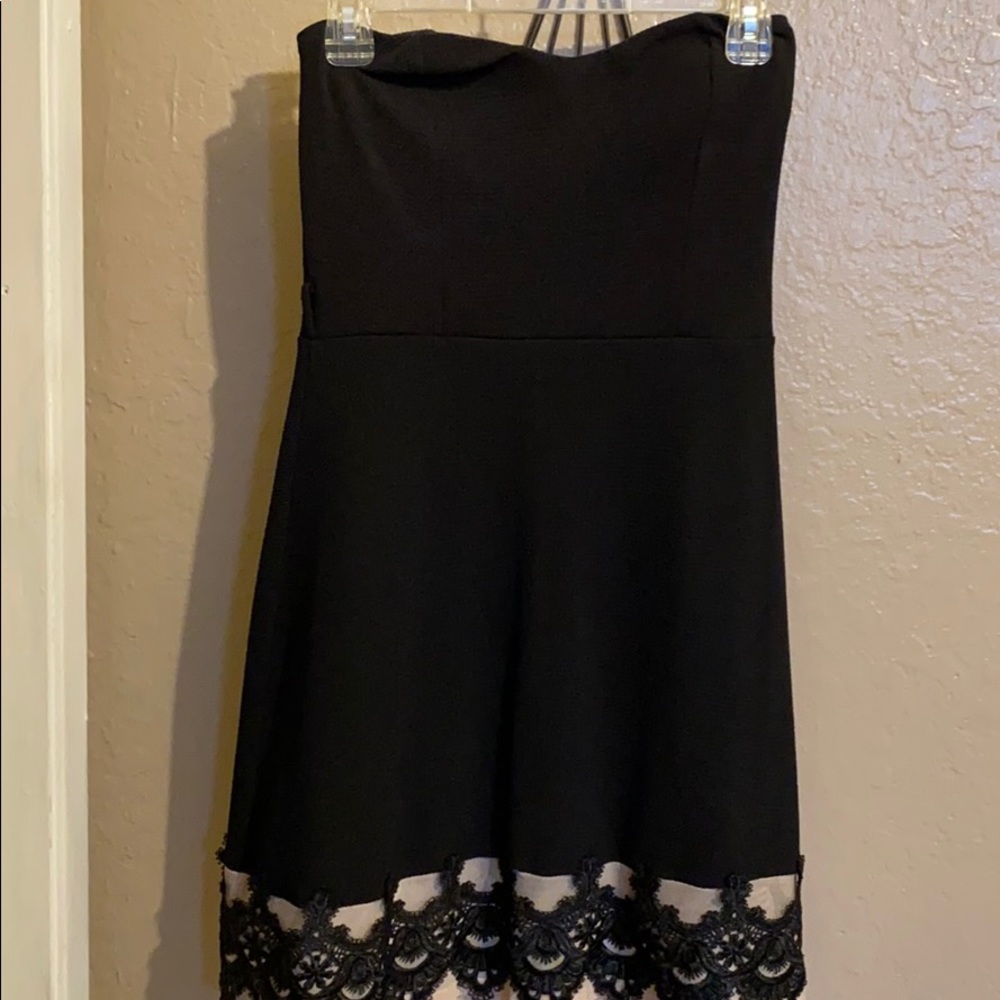 Black strapless dress